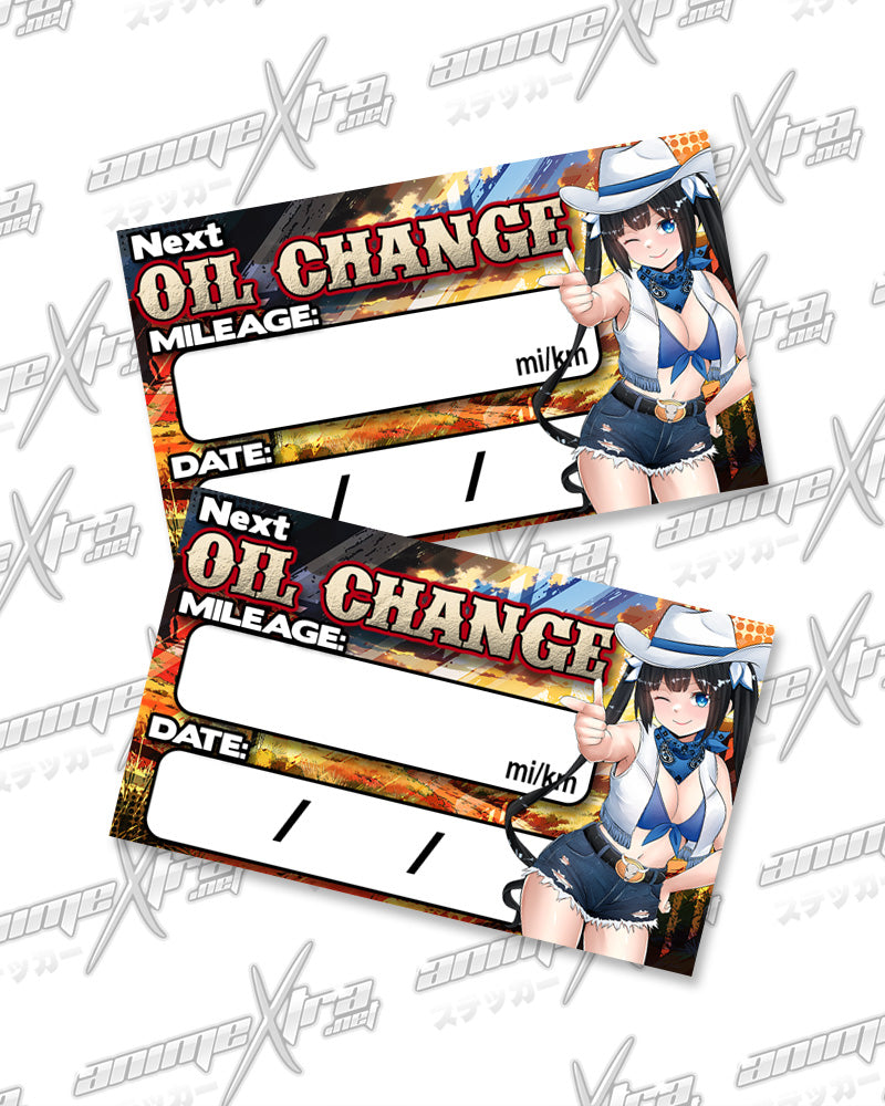 Hestia Western Waifus Oil Change Stickers
