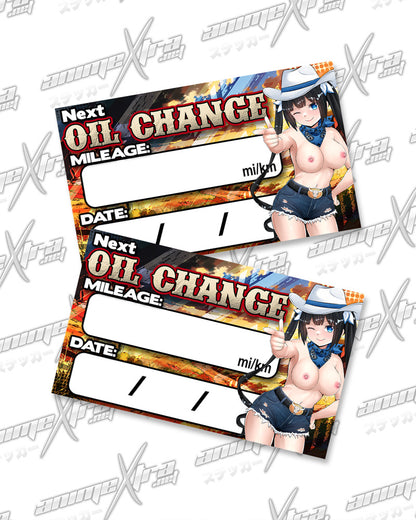 Hestia Western Waifus Oil Change Stickers
