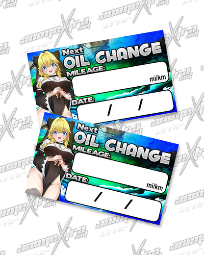 Jeanne v2 Oil Change Stickers