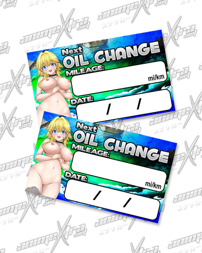 Jeanne v2 Oil Change Stickers