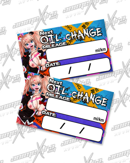 Junko Oil Change Stickers