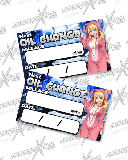 Lucy Bunny Jammies Oil Change Stickers