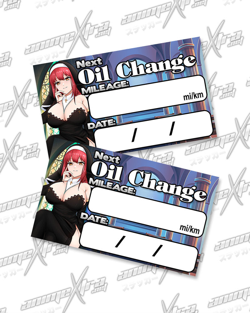 Makima Nun Oil Change Sticker