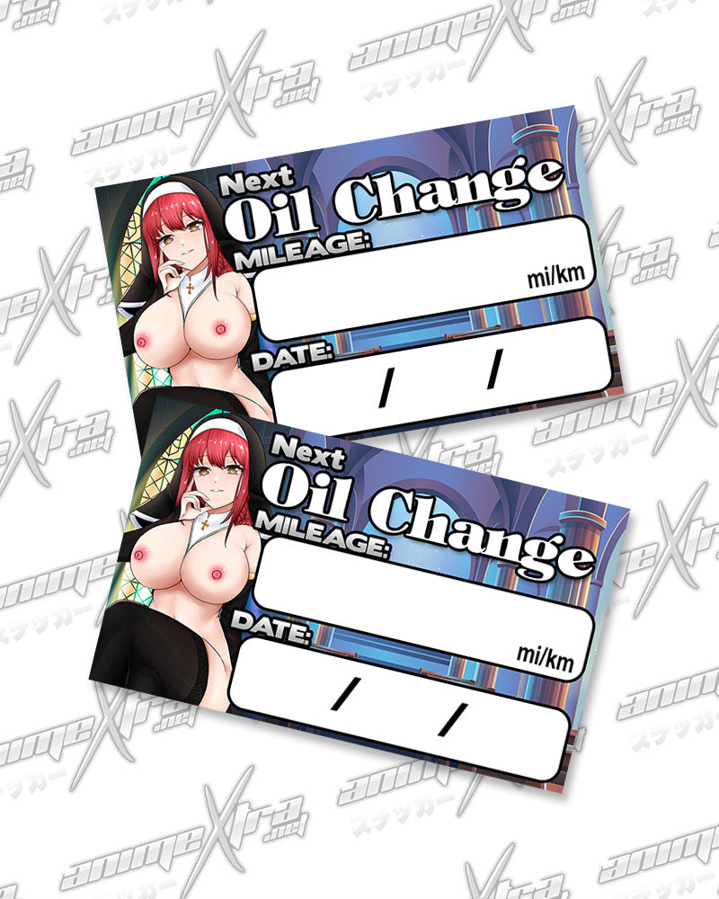 Makima Nun Oil Change Sticker
