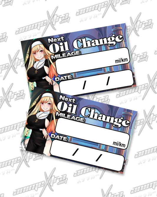 Marin Nun Oil Change Sticker