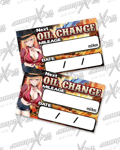 Marin Western Waifus Oil Change Stickers