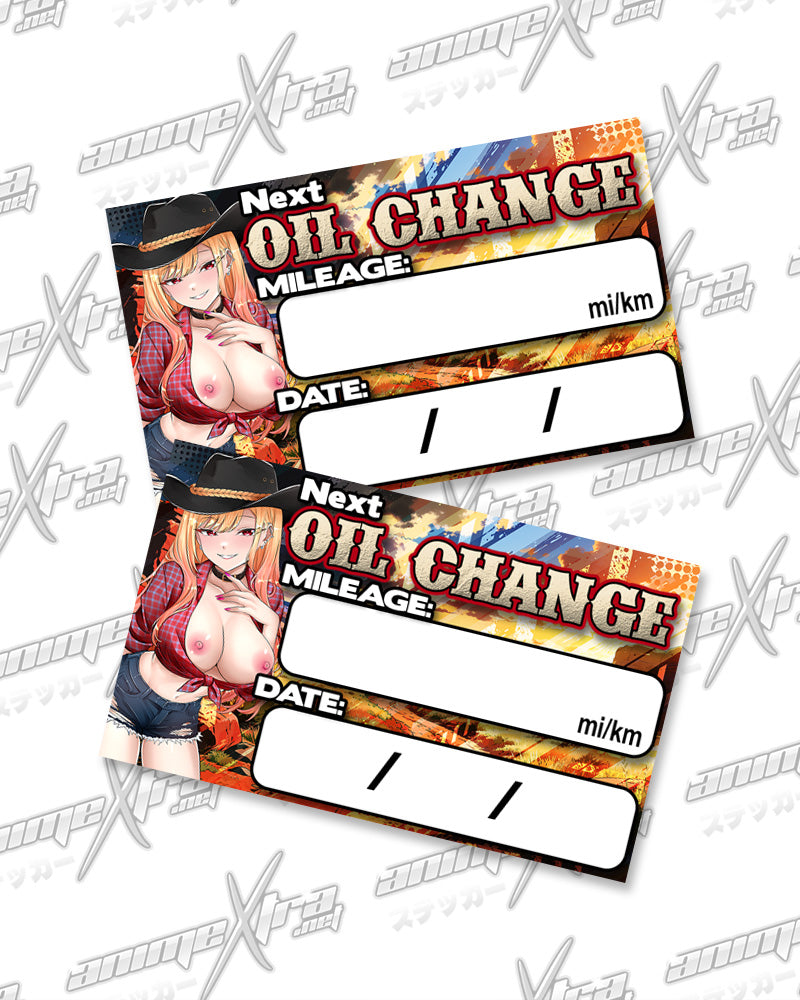 Marin Western Waifus Oil Change Stickers