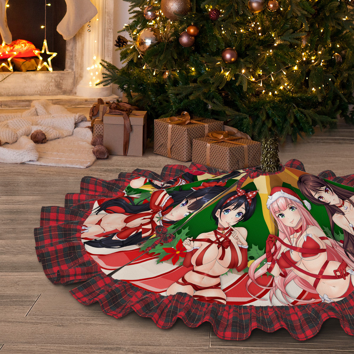 Waifu v2 Plaid Christmas Tree Skirt