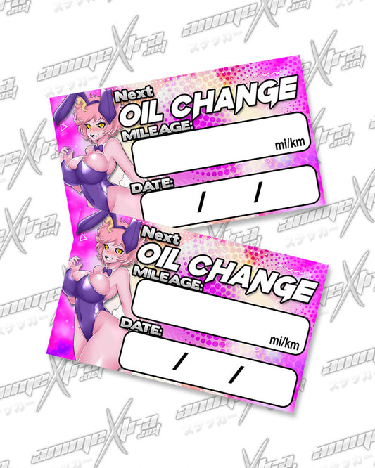Mina Bunny Oil Change Sticker