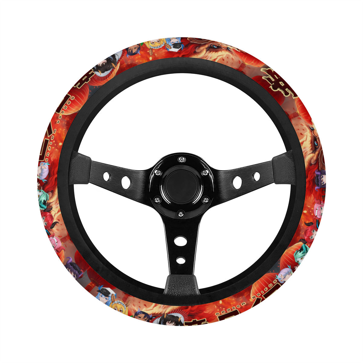 Dragon Waifus Car Steering Wheel Cover