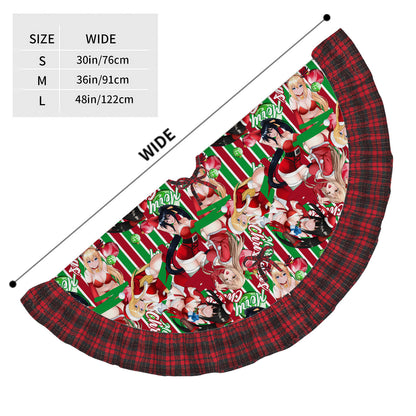 Xmas Waifus v2 Plaid Christmas Tree Skirt