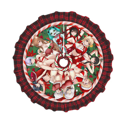 Waifu Plaid Christmas Tree Skirt