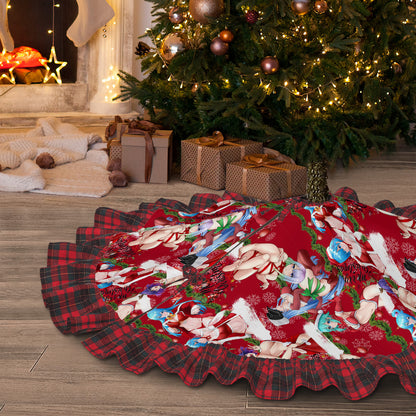 Xmas Waifus Plaid Christmas Tree Skirt