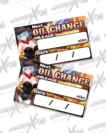 Rem Western Waifus Oil Change Stickers