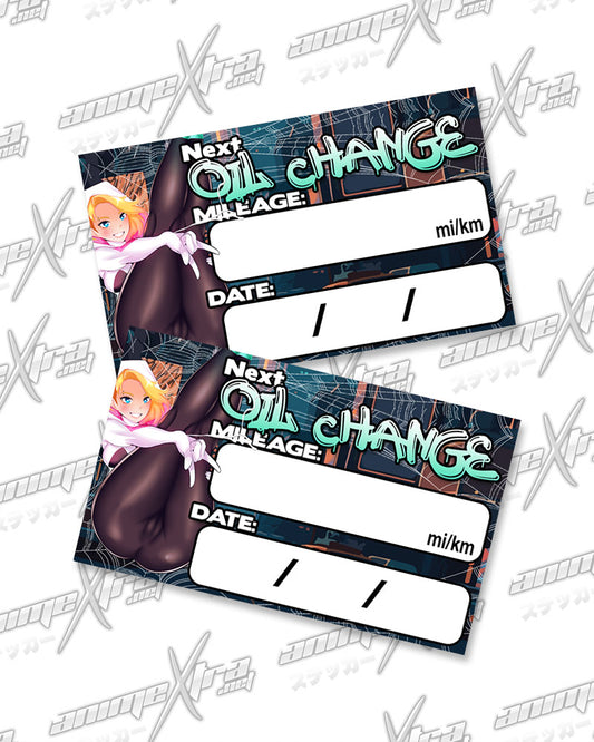 SpiderGirl Unmasked Oil Change Stickers