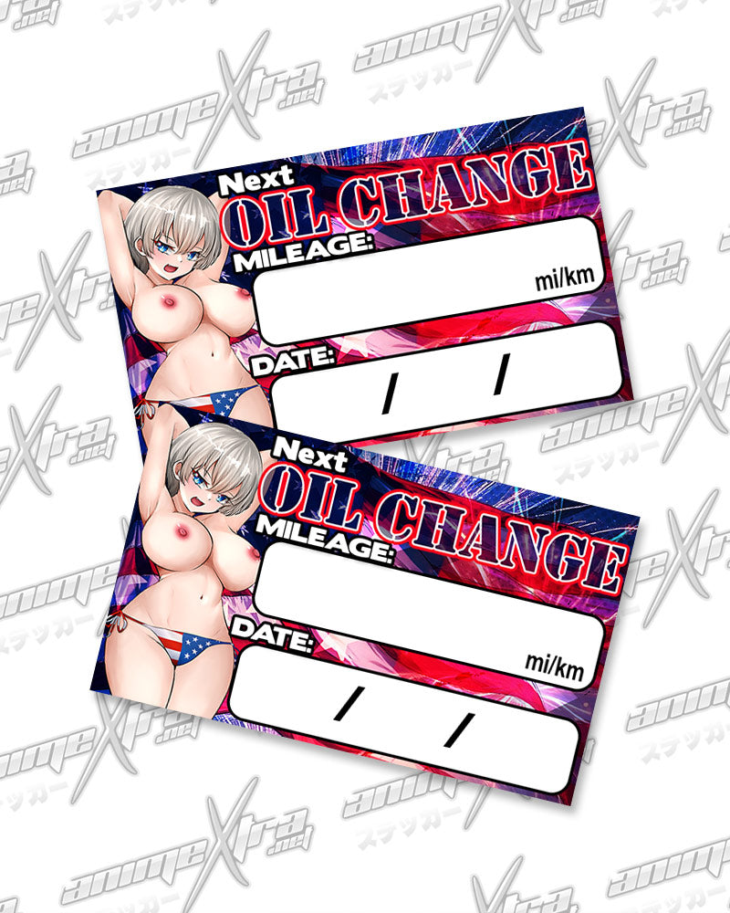 Uzaki Patriot Bikini Oil Change Stickers