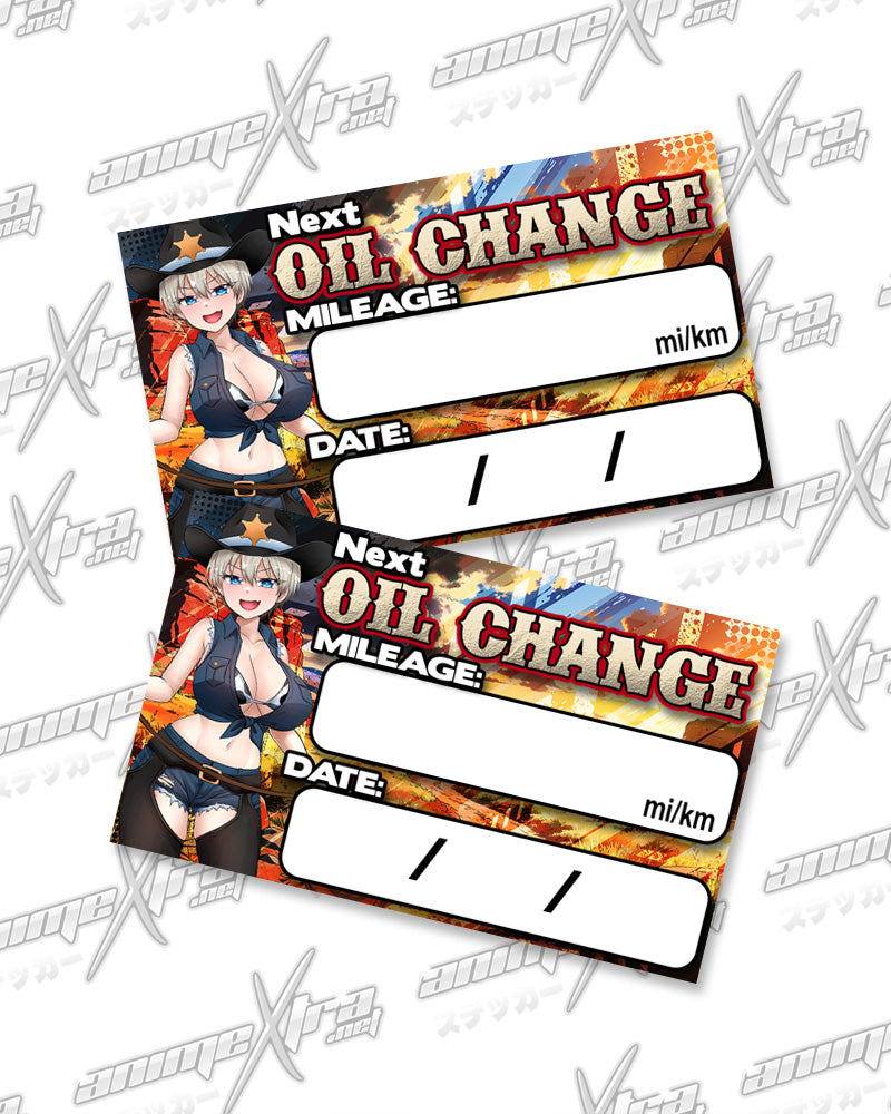 Uzaki Western Waifus Oil Change Stickers