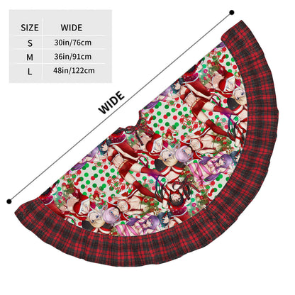 Xmas Waifus v5 Plaid Christmas Tree Skirt