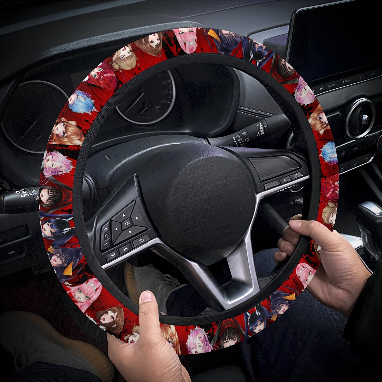 Ahegao Steering Wheel Cover