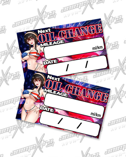 Yor Patriot Bikini Oil Change Stickers