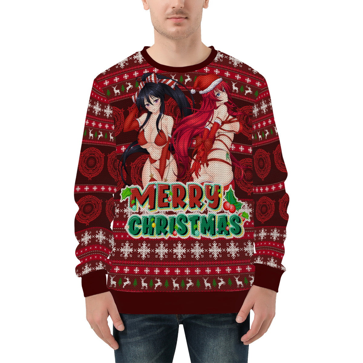 Akeno Rias Ribbon Ugly Xmas Sweater