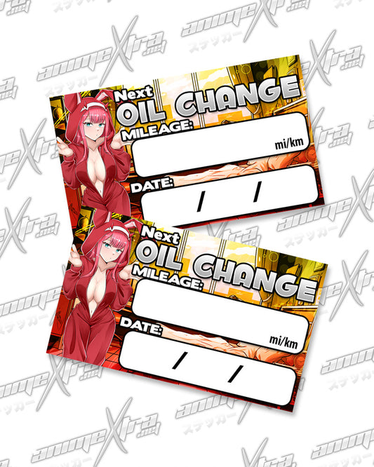 Zero Two Bunny Jammies Oil Change Stickers