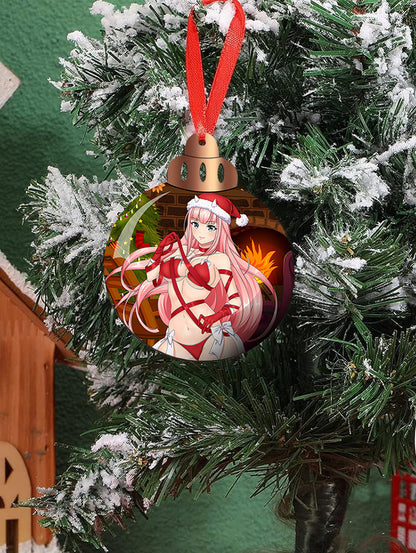 Zero Two Ribbon Christmas Ornaments