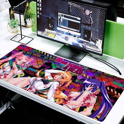 High School of the Dead WARNING Desk Mat 16" x 35"