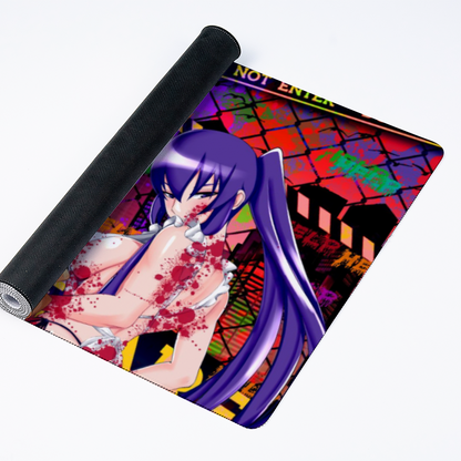 High School of the Dead WARNING Desk Mat 16" x 35"