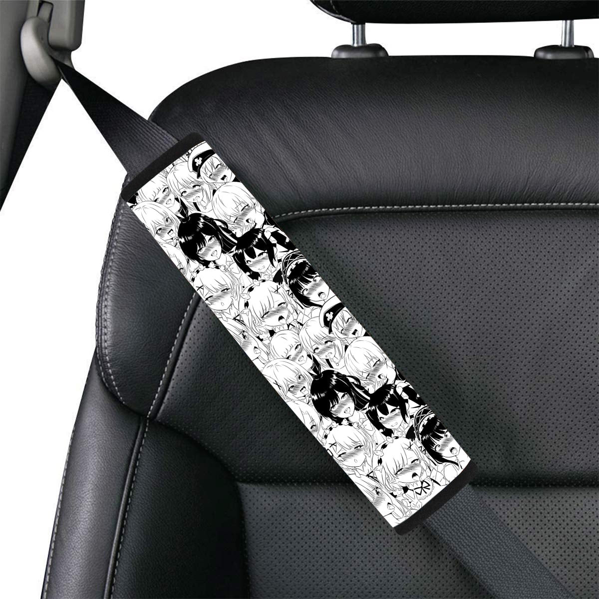Ahegao B&W Seat Belt Covers