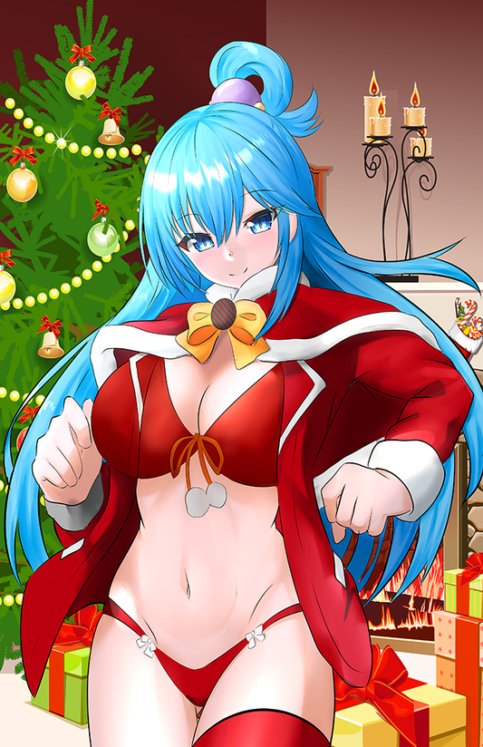 Aqua Santa Poster