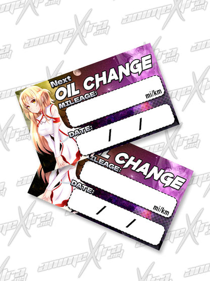 Asuna Oil Change Sticker