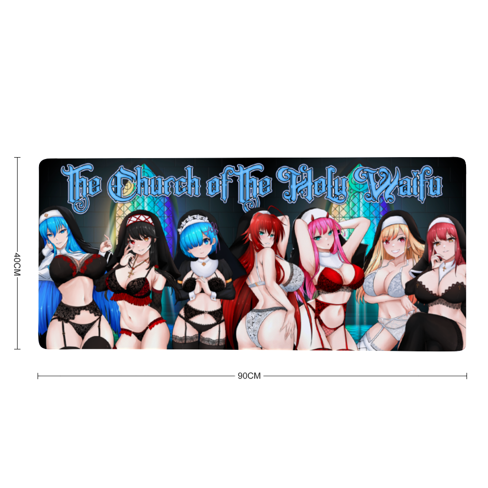 Holy Waifus Lingerie Deskmat 16" x 35"