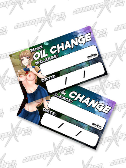Flashing Toga Oil Change Sticker