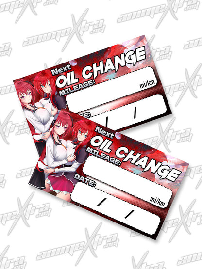 Mio and Rias Oil Change Sticker