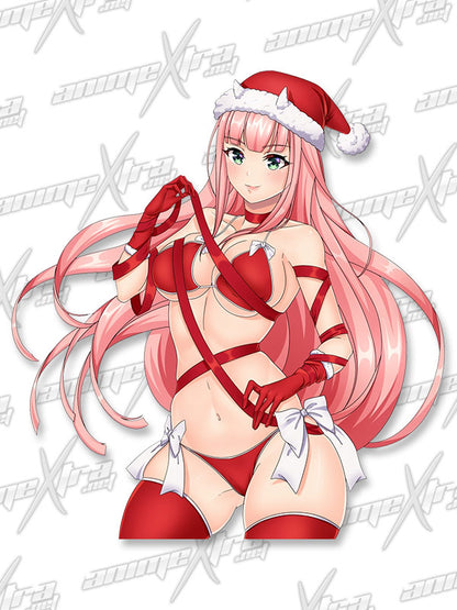 Zero Two Christmas Ribbon Kiss Cuts